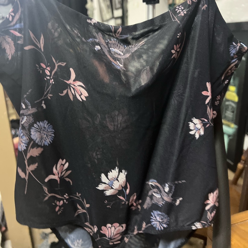 Free People Floral Black Corset Bodysuit with Hook Closure- new with tags - Picture 3 of 3
